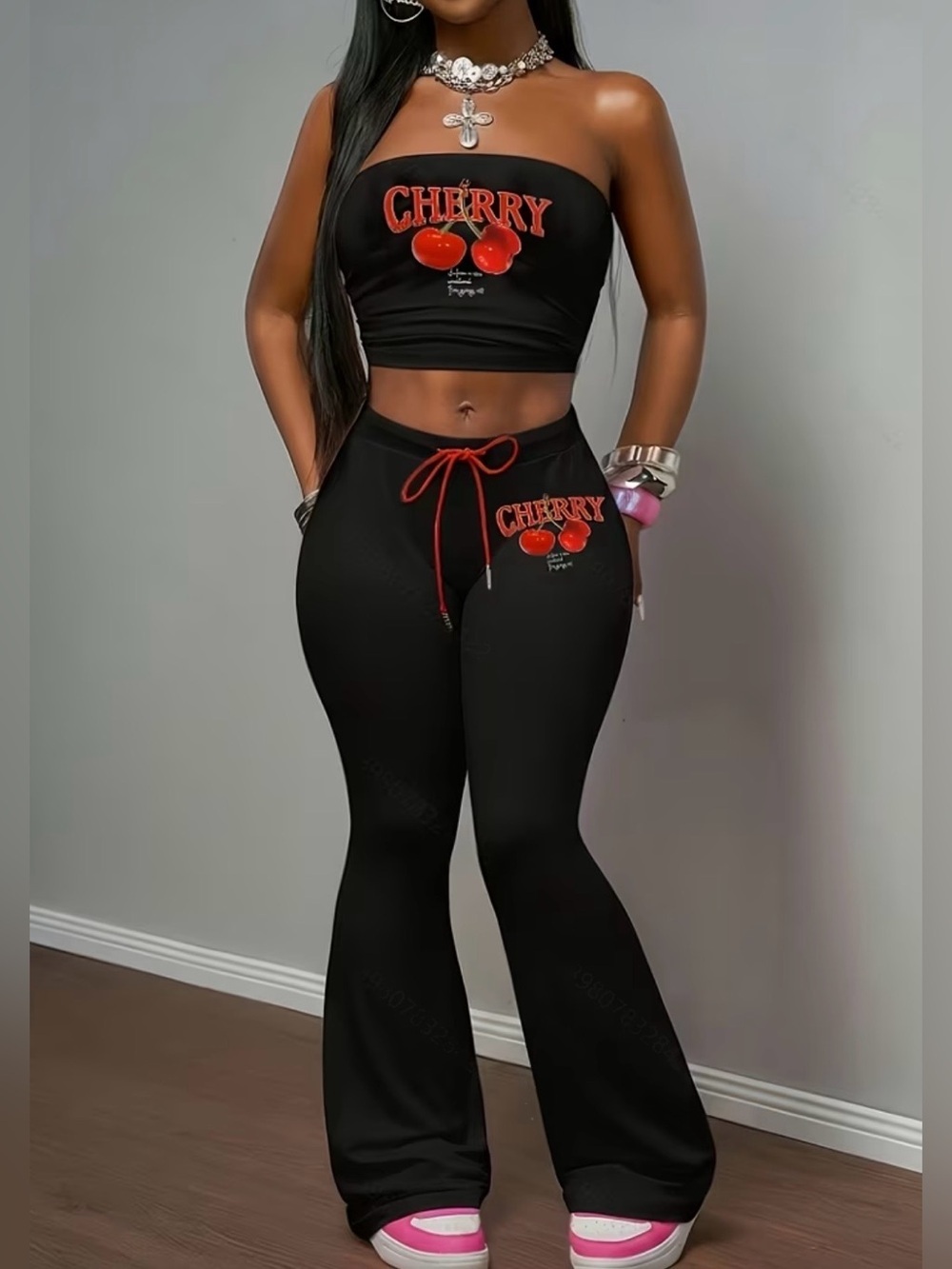 NWOT Cherry 🍒 Graphic Matching 2 Piece Set - Size XXL